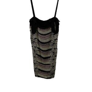 Milly Black Strapless Printed Mini Dress Size 2